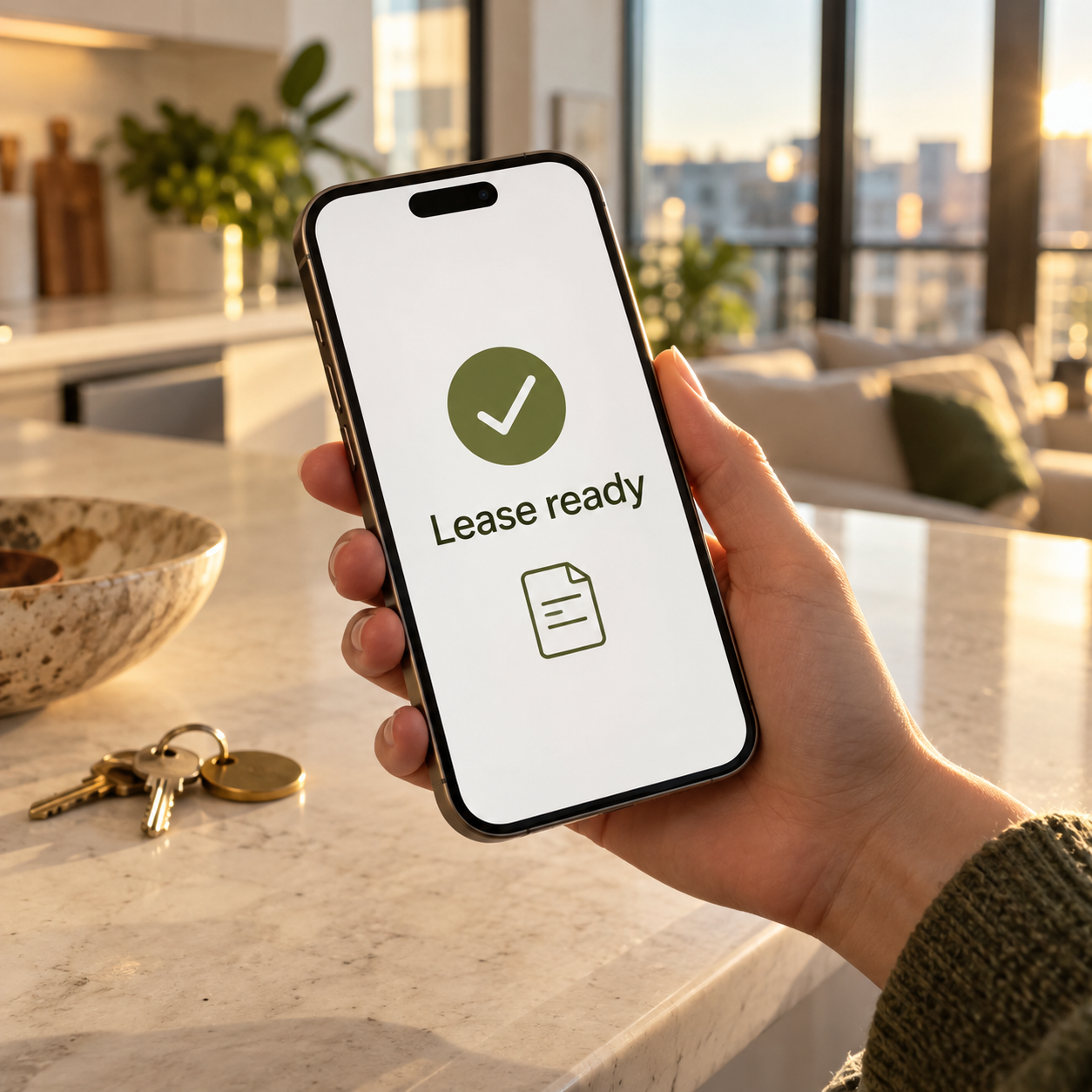 A lease ready to review on an applicant’s phone.